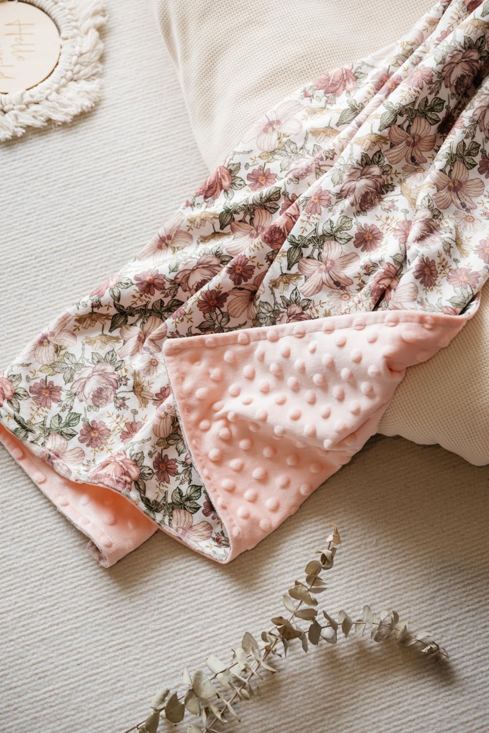 Little Jump Baby Blanket - Soft Plush Minky with Dotted Backing