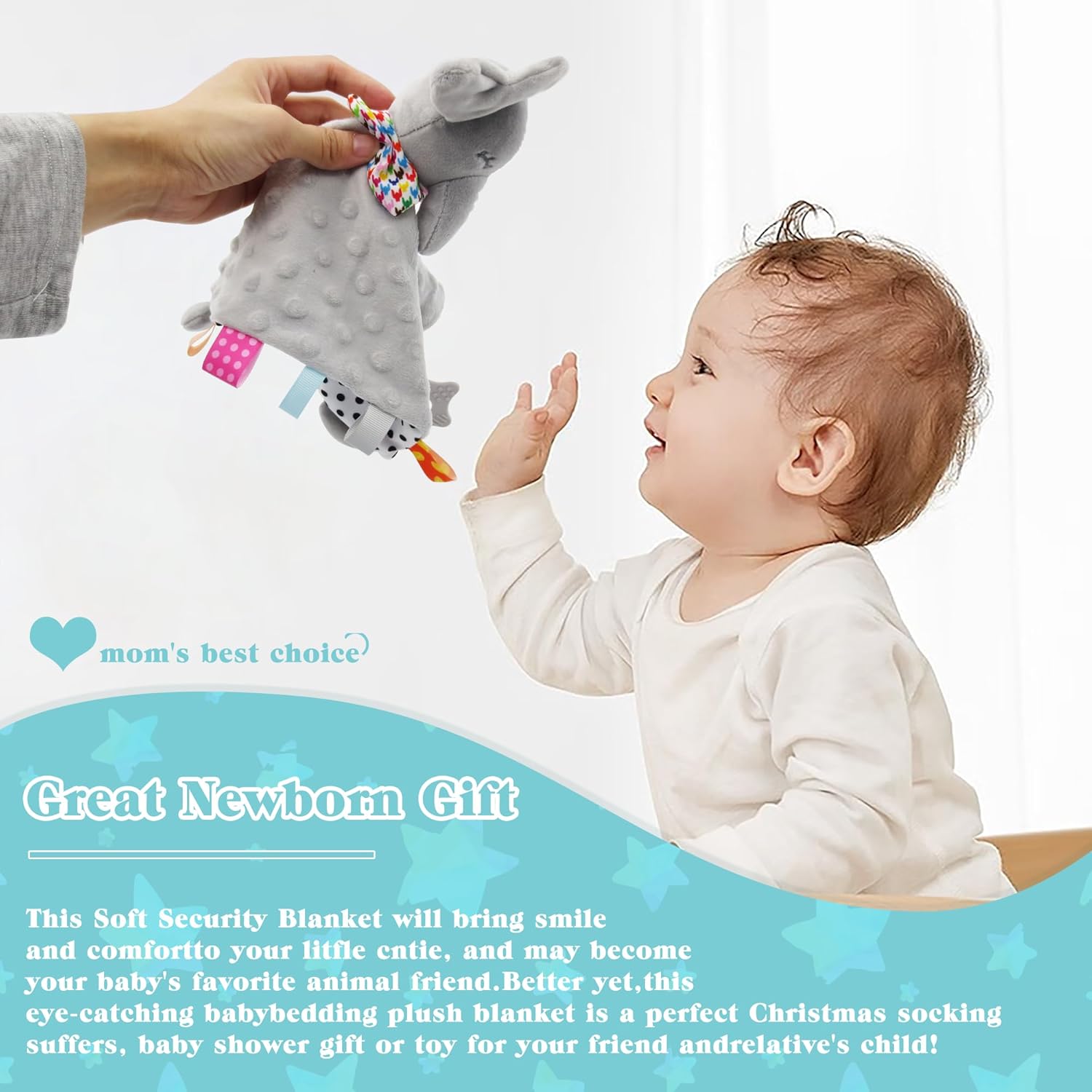 Numyawl Elephant Baby Security Blanket for Newborns