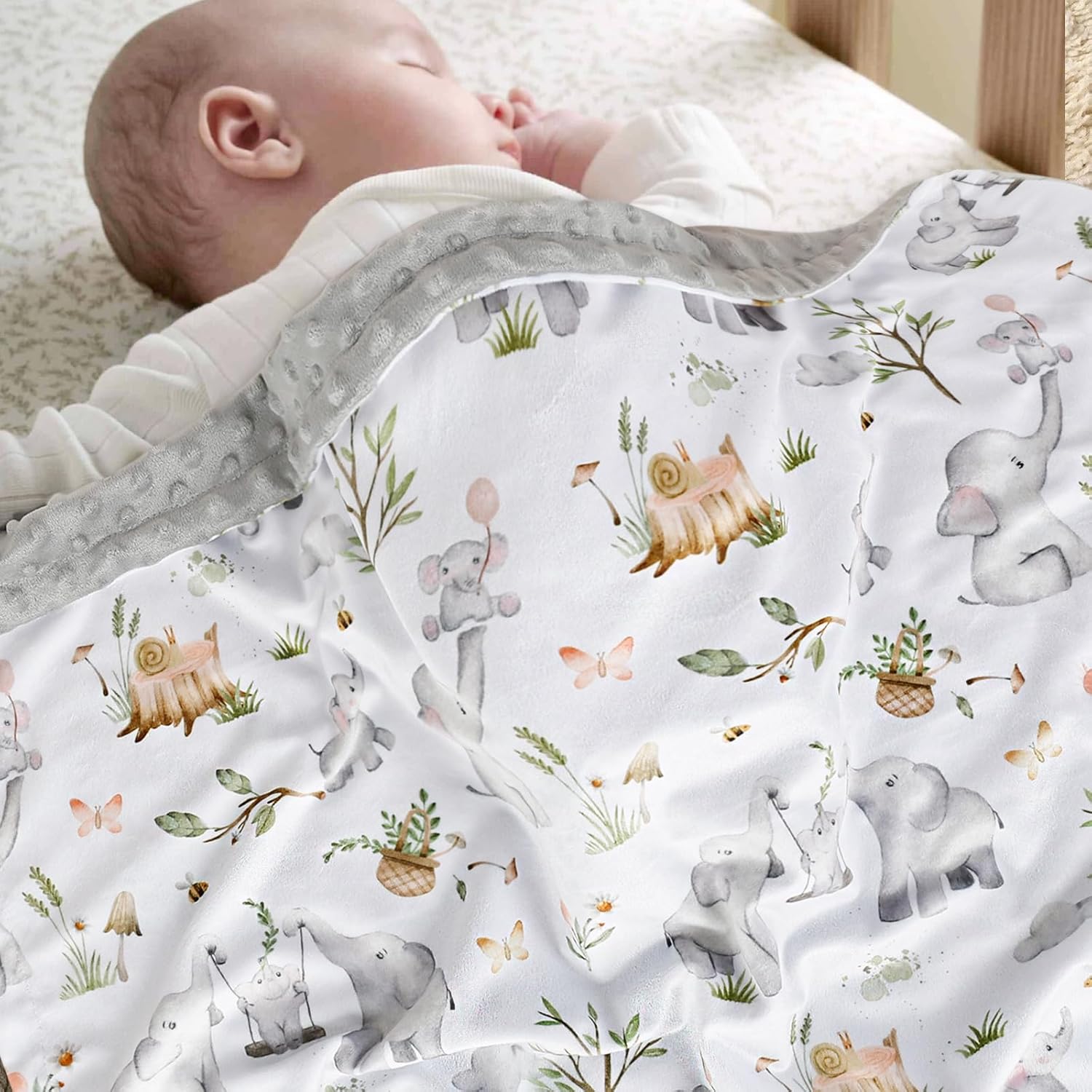 BOPRIO Baby Blanket with Elephant Design 1