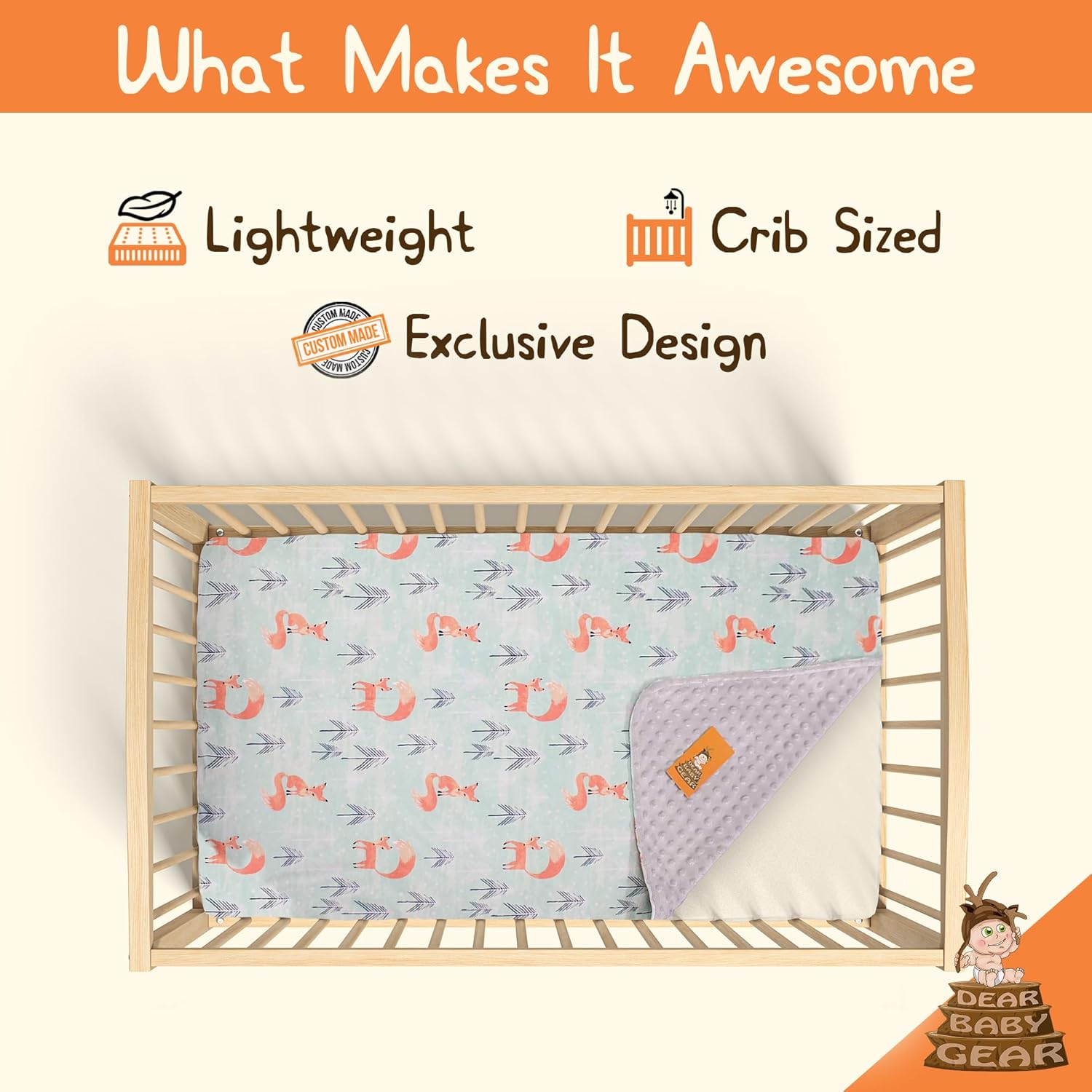 Dear Baby Gear Crib Blanket - Soft Cozy for Newborns
