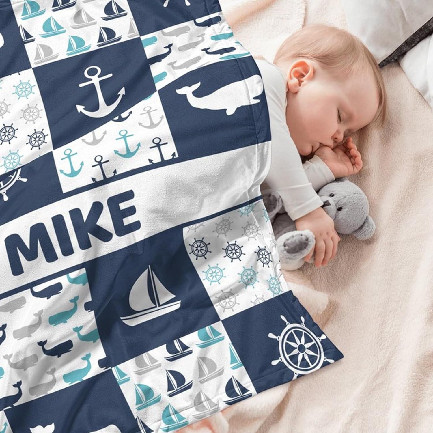 Personalized Baby Blanket with Name - Baseball Minky Blanket for Boys