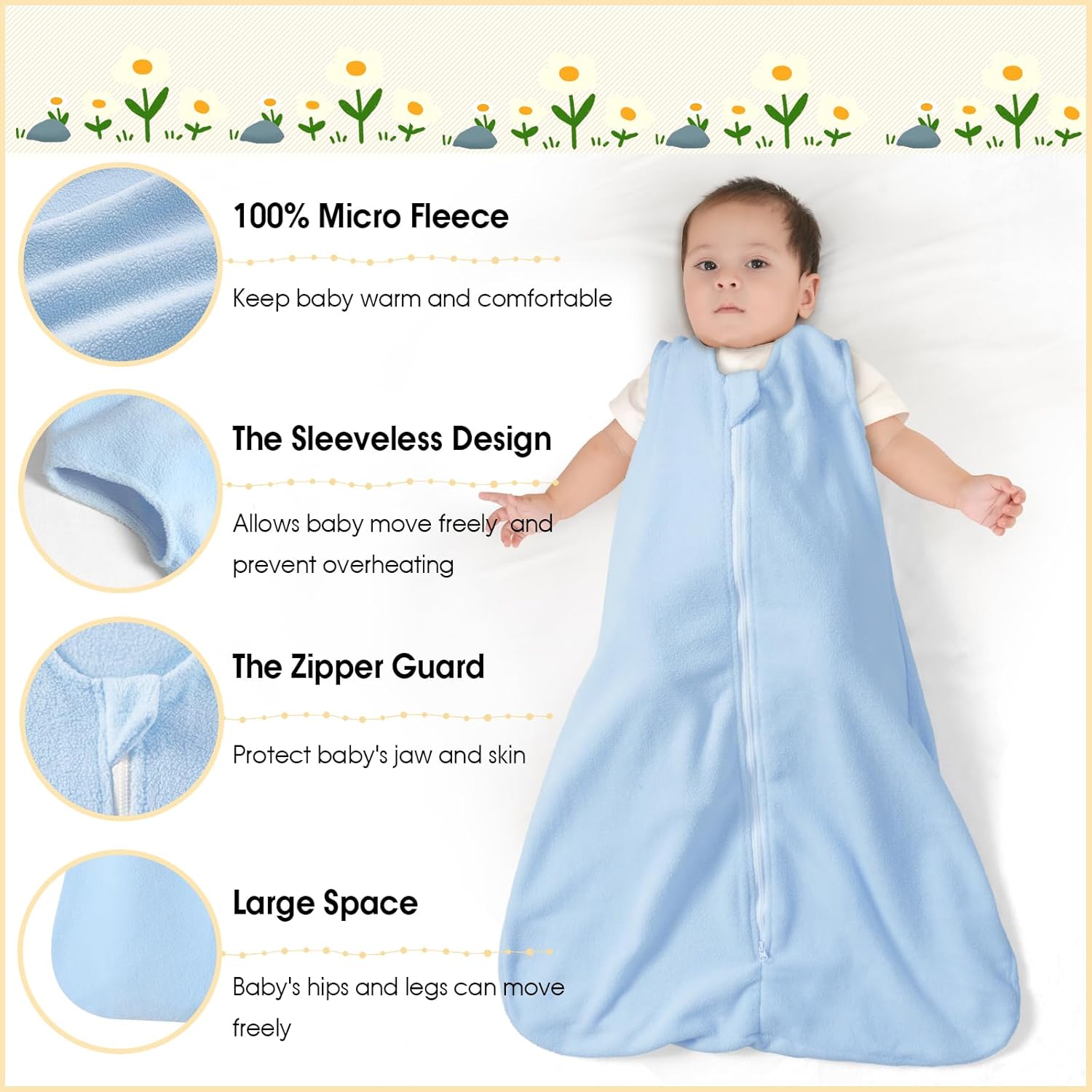 PHF 3 Pack Warm Micro-Fleece Sleep Sack 18-24 Months