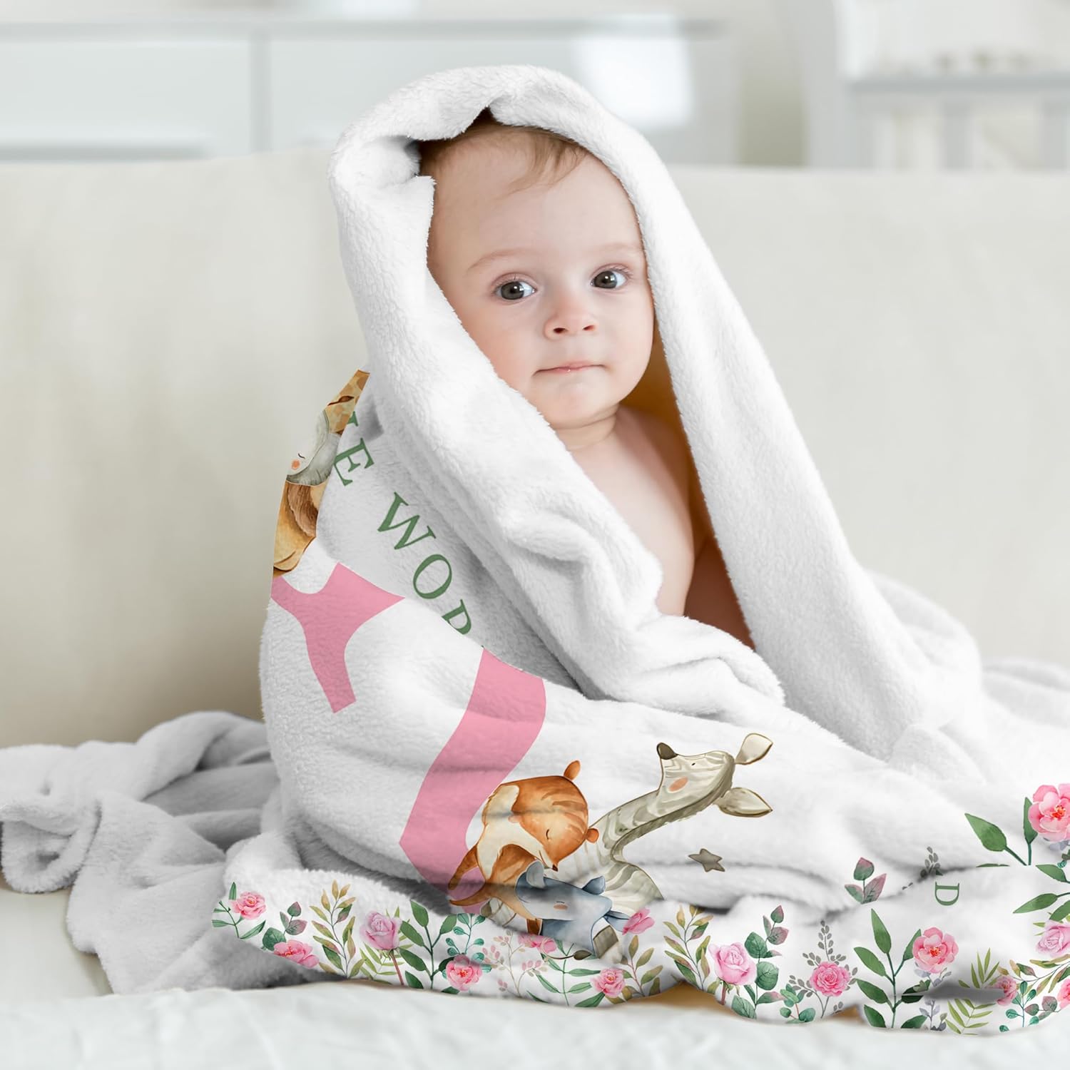 Custom Baby Blanket with Name for Girls Boys