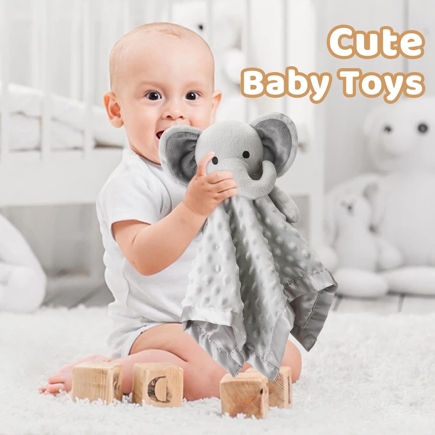 Pro Goleem Elephant Lovey Baby Blanket 16 Inch 1