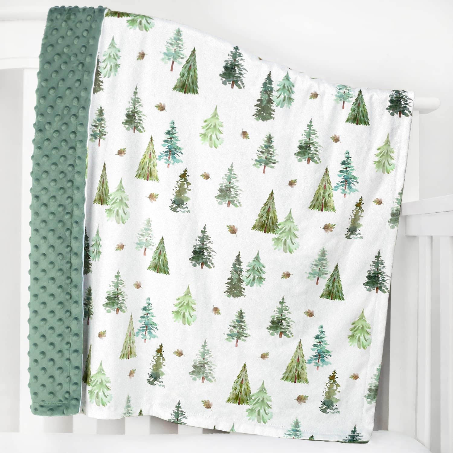 HOMRITAR Baby Blanket with Green Pine Tree Design