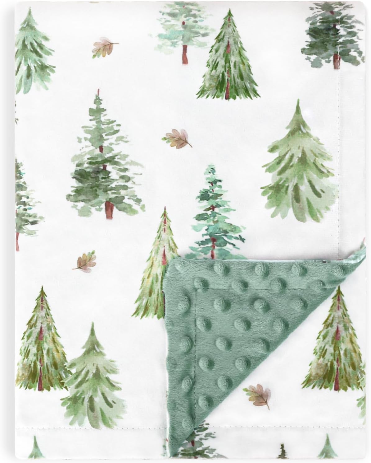 HOMRITAR Baby Blanket with Green Pine Tree Design