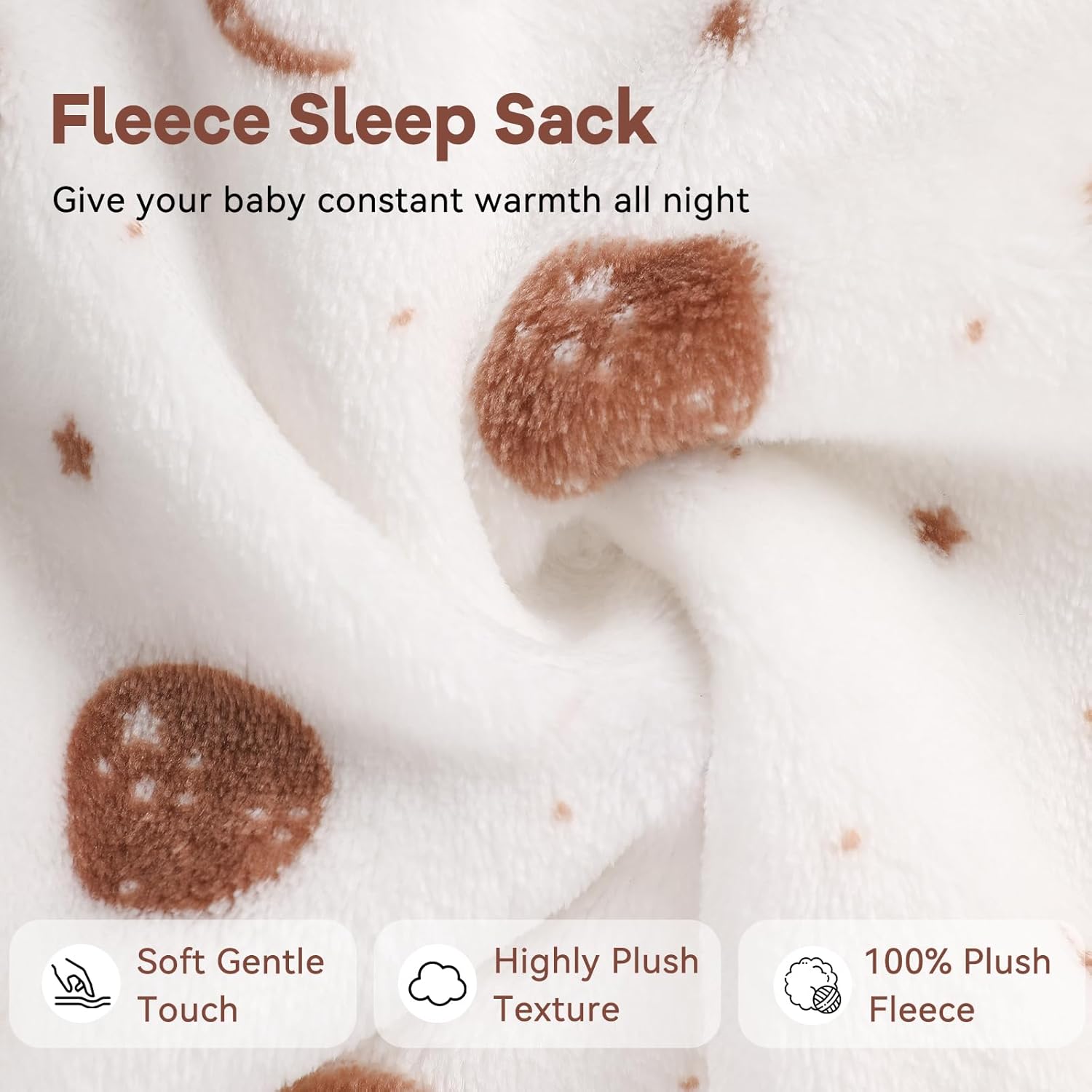 Unnivoll Fleece Sleep Sack 0-6 Months 20 Tog with 2-Way Zipper