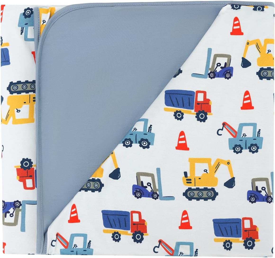 DREAMHALO Bamboo Stretchy Baby Blanket 50 x 50 Blue