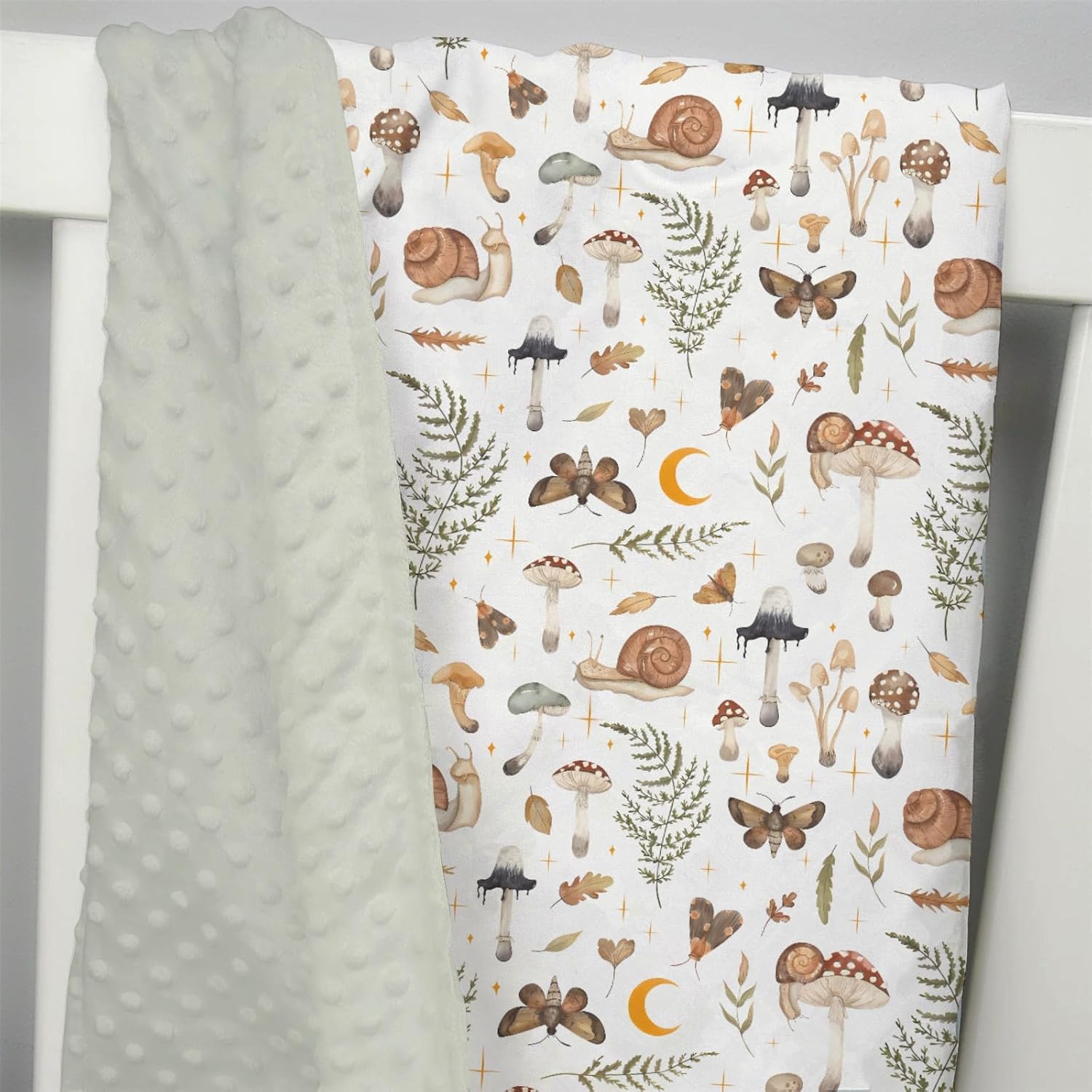 Mink Baby Blanket with Dotted Backing for Baby Shower