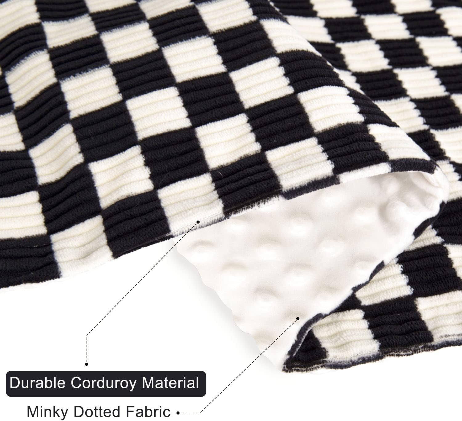 BEILIMU Baby Blanket for Boys Corduroy Gingham 30x40 Inch