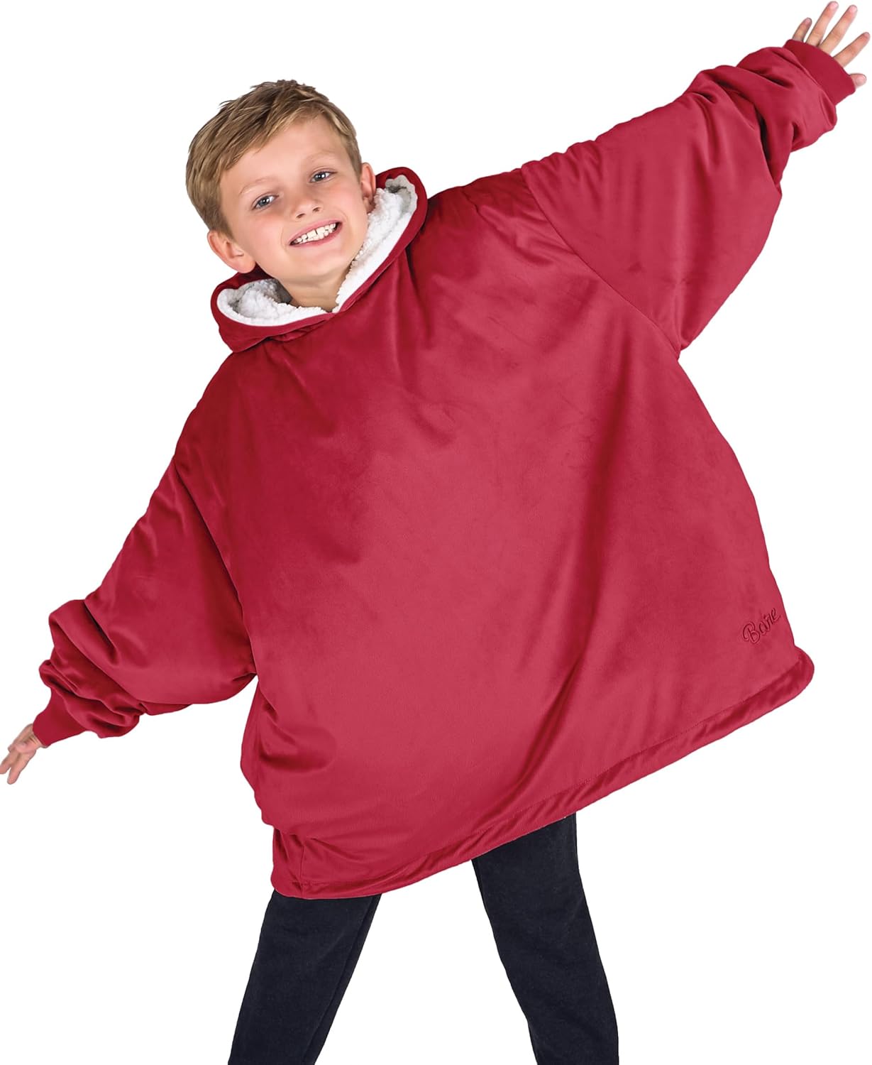Bare Home Wearable Blanket Hoodie - Soft Plush Sherpa 1