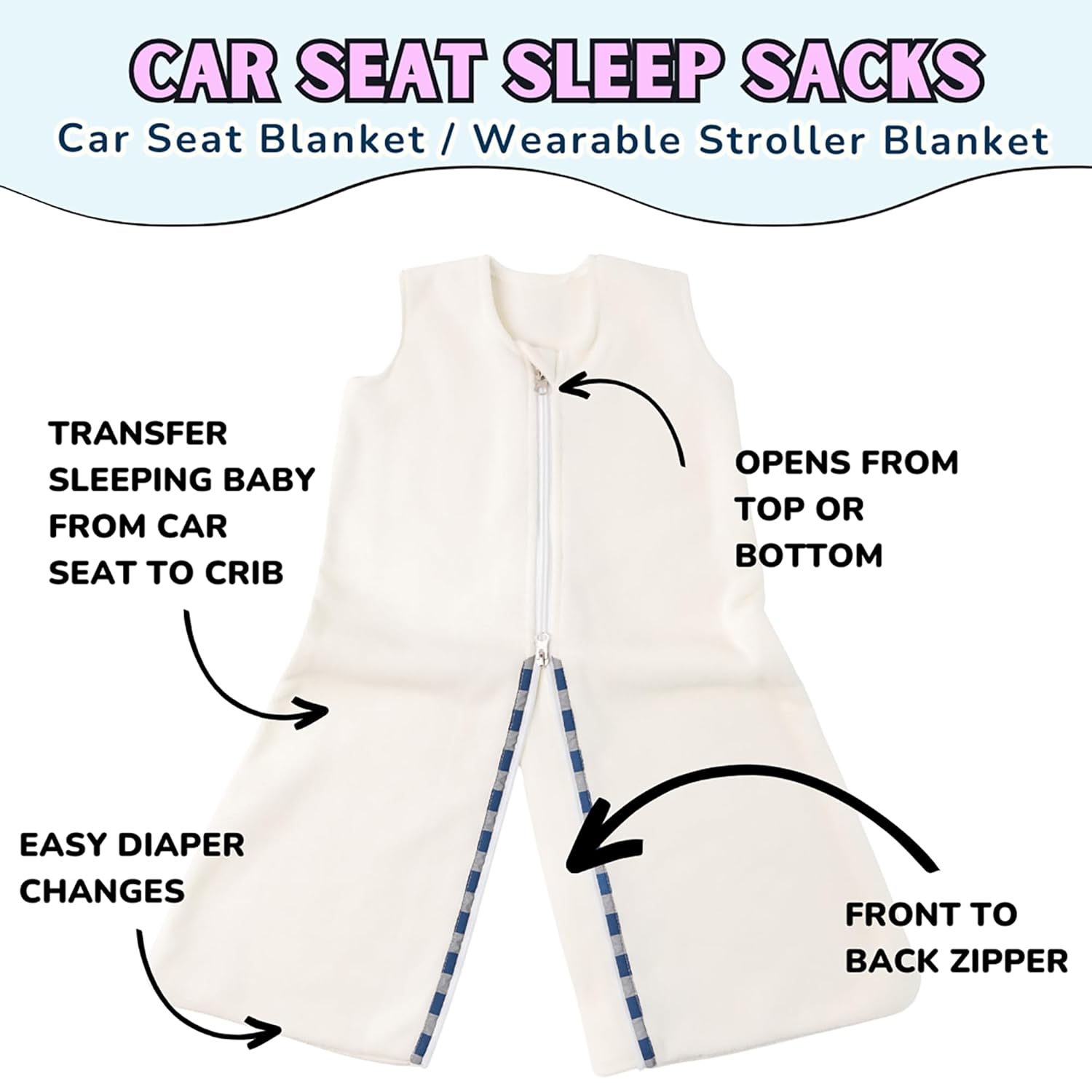 Buckle Me Baby Coats Wearable Blanket for Car Seat to Crib