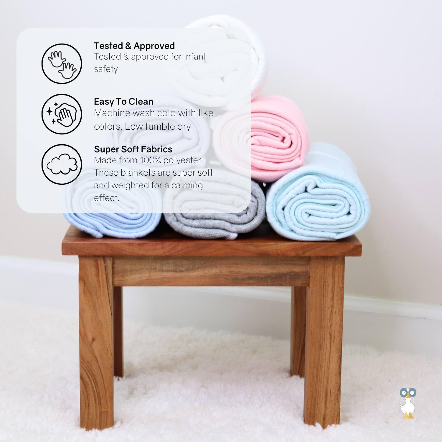 GooseWaddle Luxury Knit Baby Blanket 30x40 White