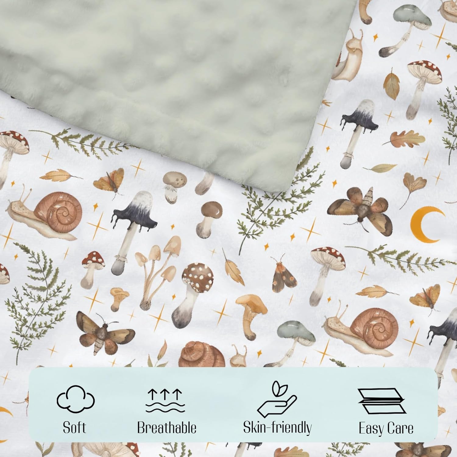 Mink Baby Blanket with Dotted Backing for Baby Shower