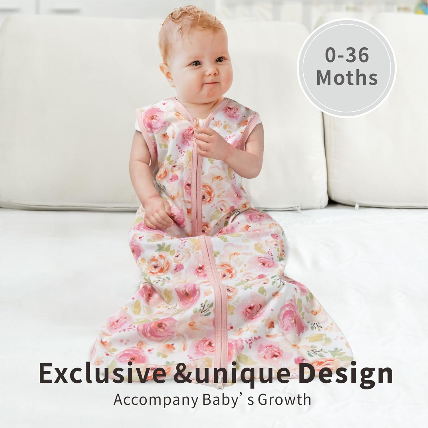 Little Tots 0-6 Months Cotton Sleep Sack - 2-Way Zipper Wearable Blanket
