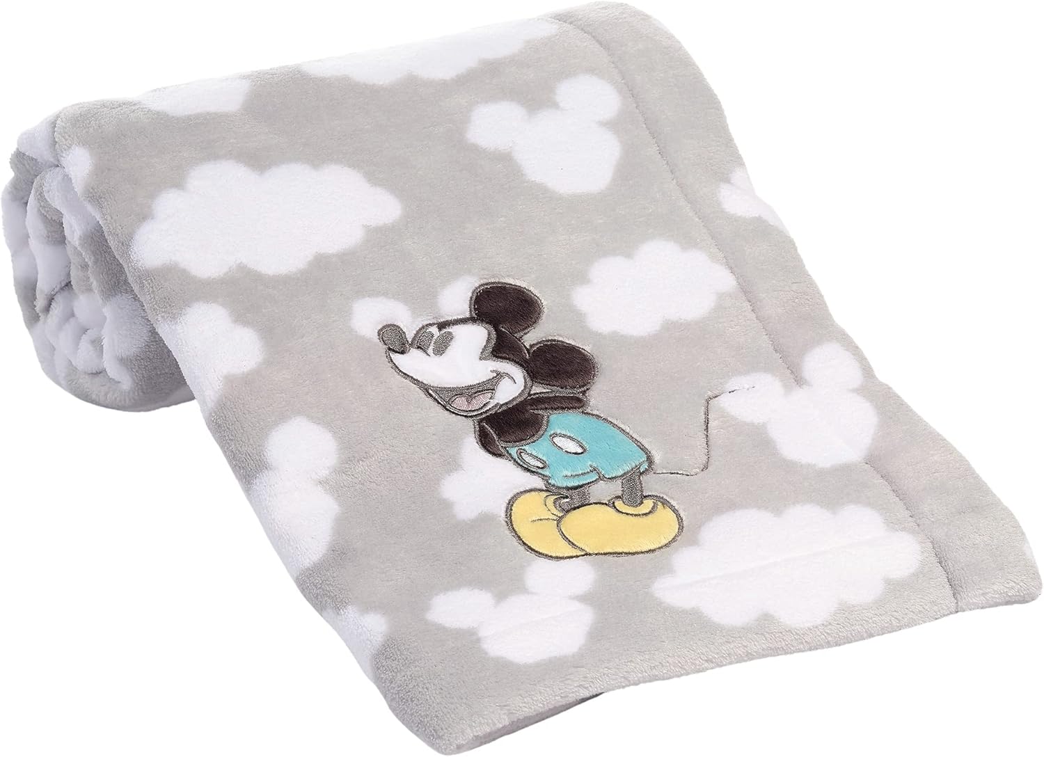 Lambs Ivy Disney Baby Moonlight Mickey Mouse Gray Soft Fleece Blanket
