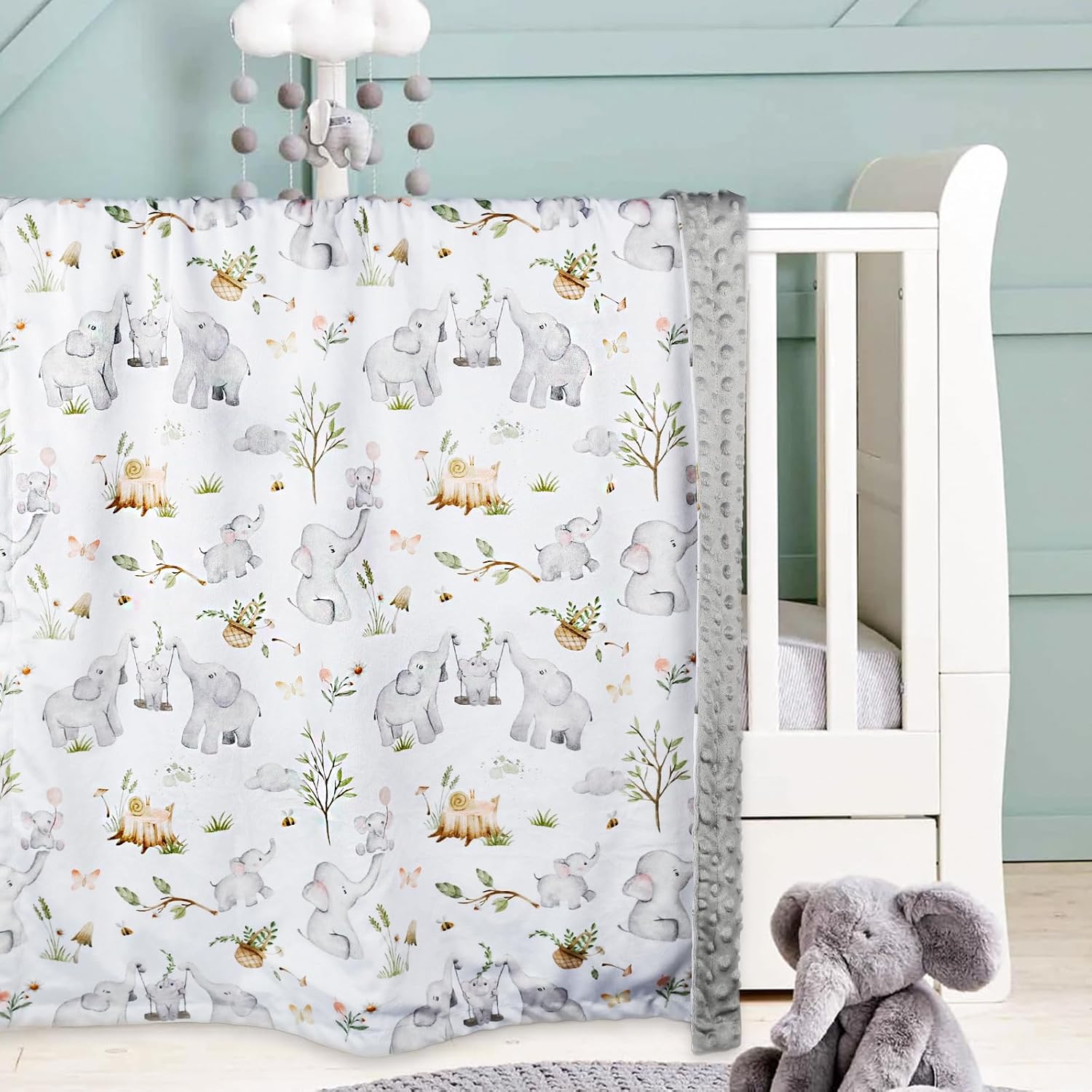 BOPRIO Baby Blanket with Elephant Design 1