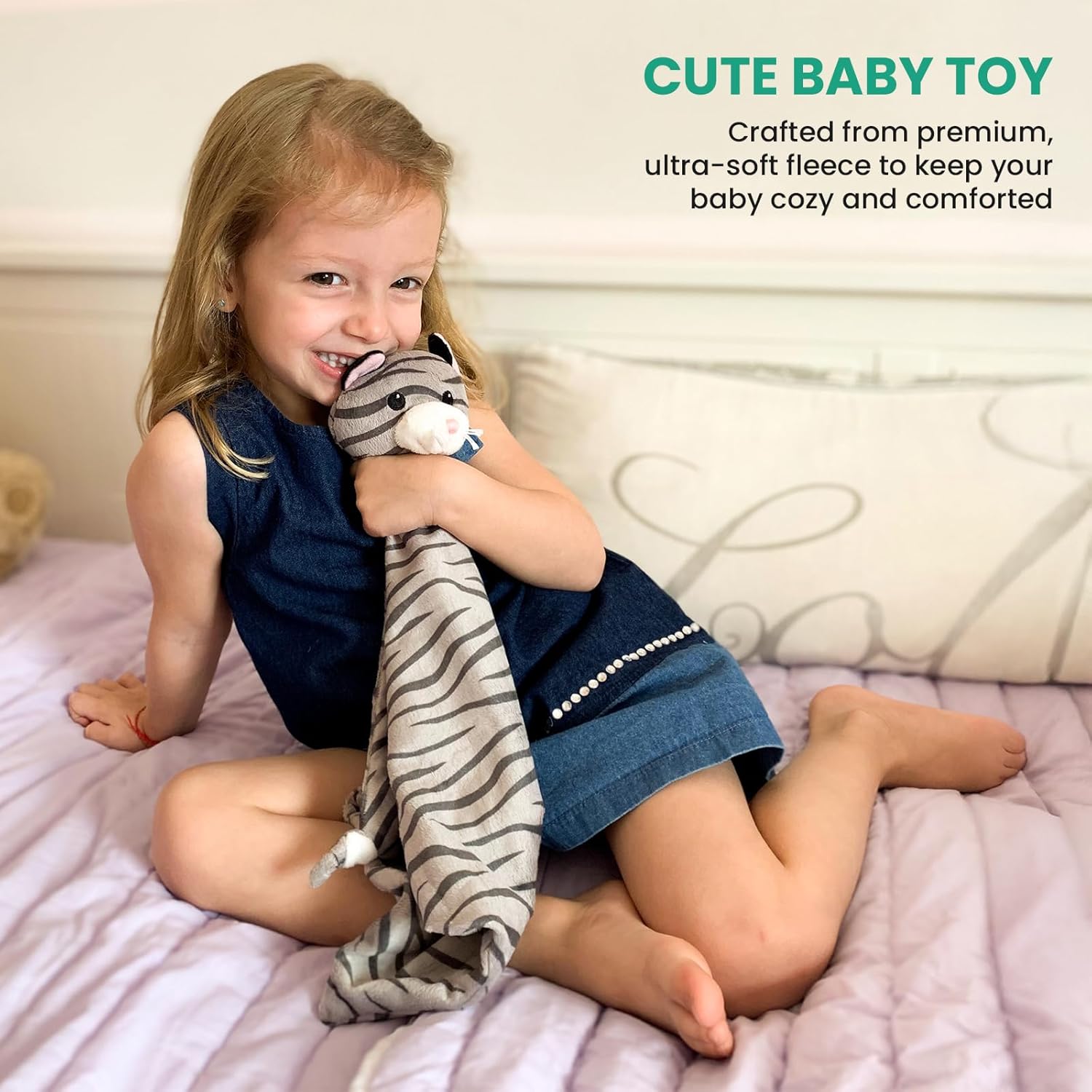 Pepe n Tito 18 Tall Security Blanket with Plush Kitty Cat