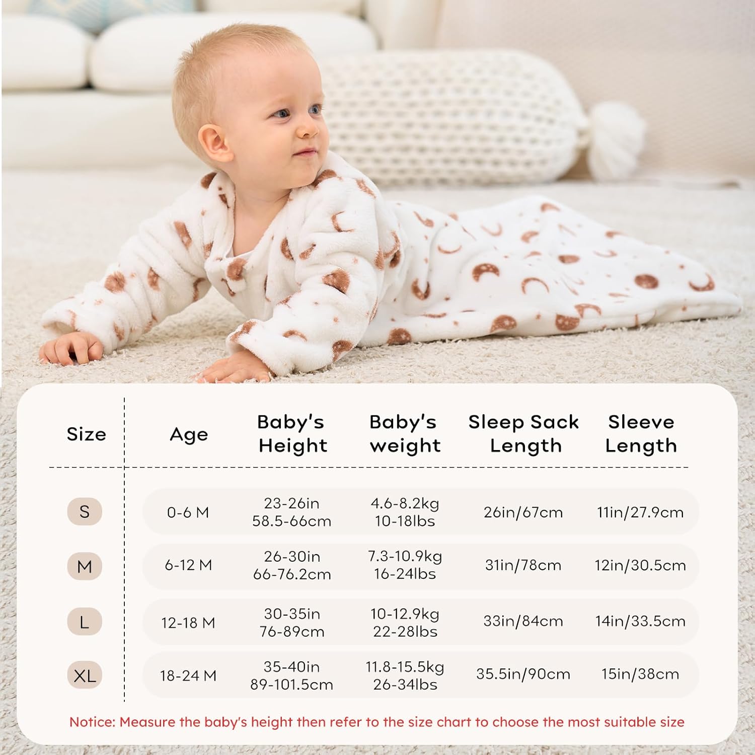 Unnivoll Fleece Sleep Sack for 12-18 Months Toddler