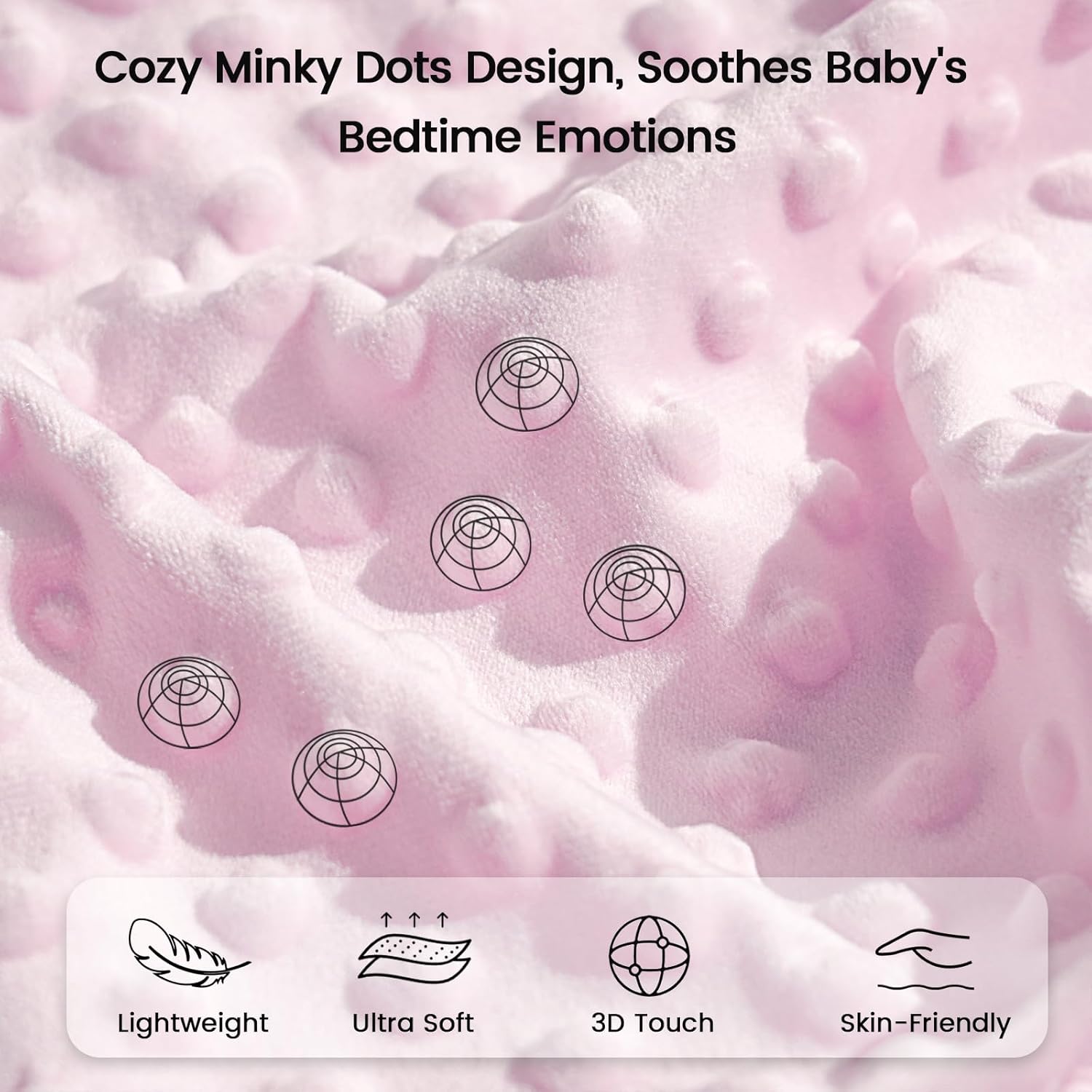 PHF Minky Baby Blanket for Girls 30x40 Inches