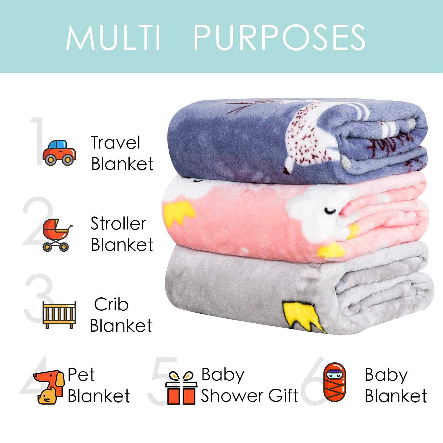 TILLYOU Toddler Flannel Blanket - 40x50 Inches Pink Cloud 1