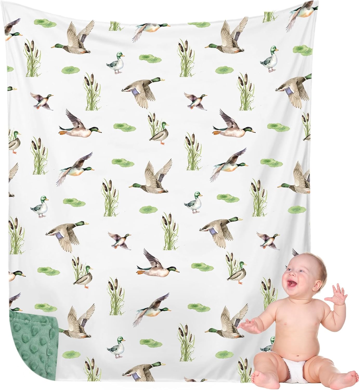 HunnmingRe Mallard Duck Double Layer Baby Blanket