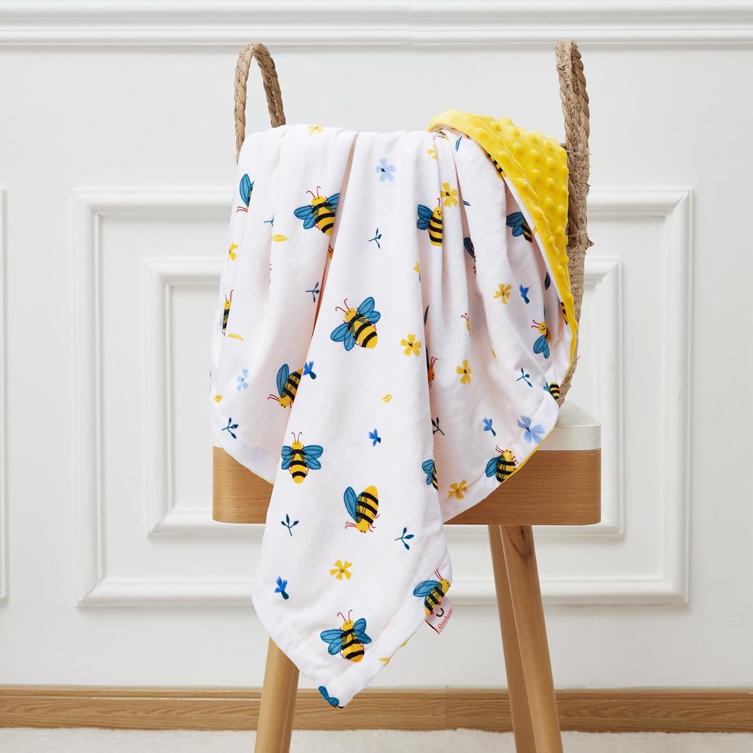 QSTEHEML Baby Blanket Neutral Super Soft Minky