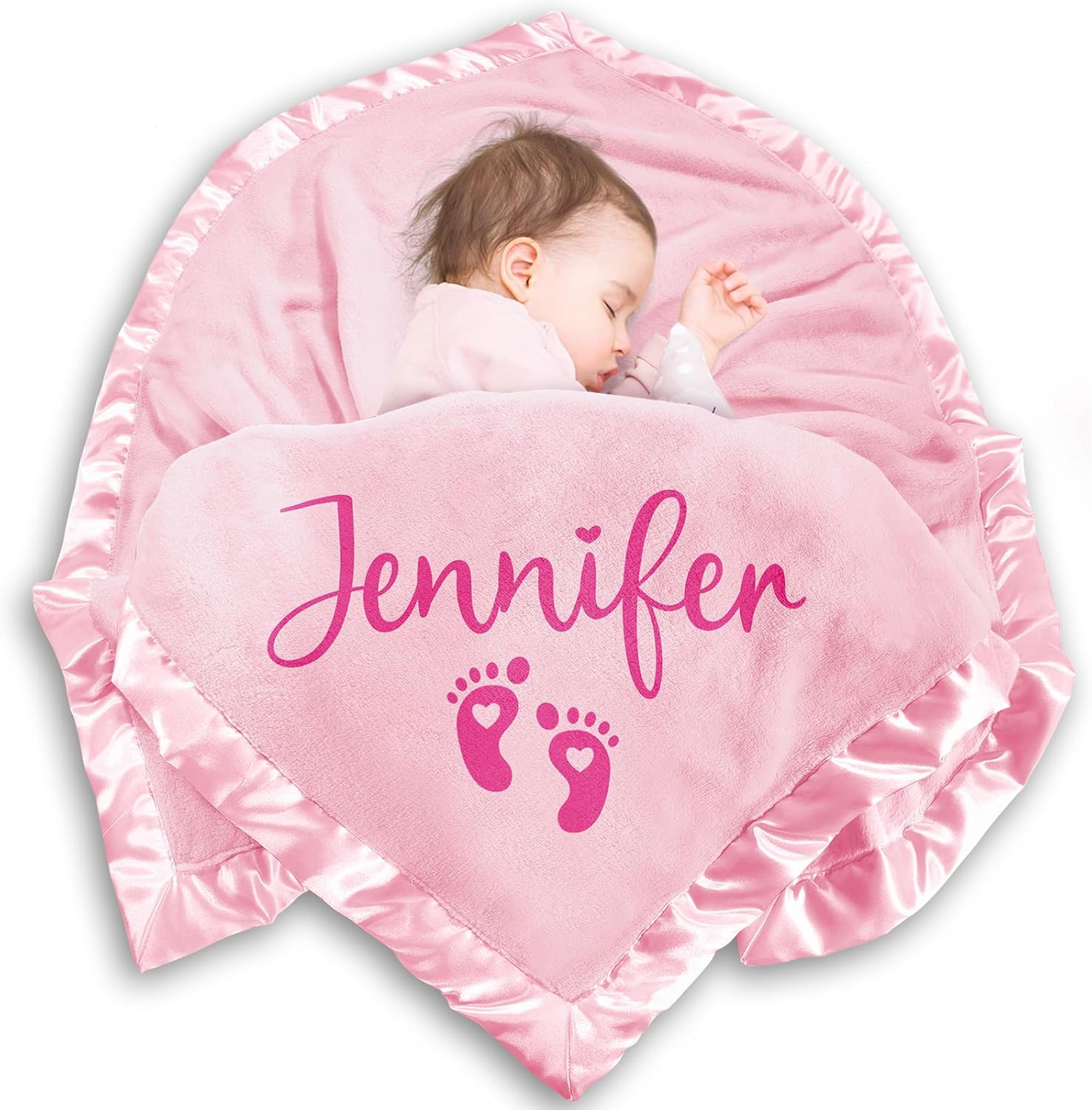 Yofair Personalized Baby Blanket with Name Customized Blanket for Newborn