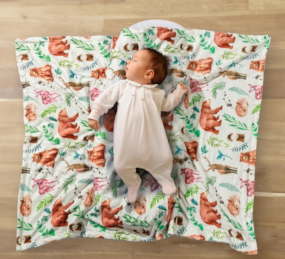 4 Pack Soft Woodland Baby Blankets for Newborn Toddlers