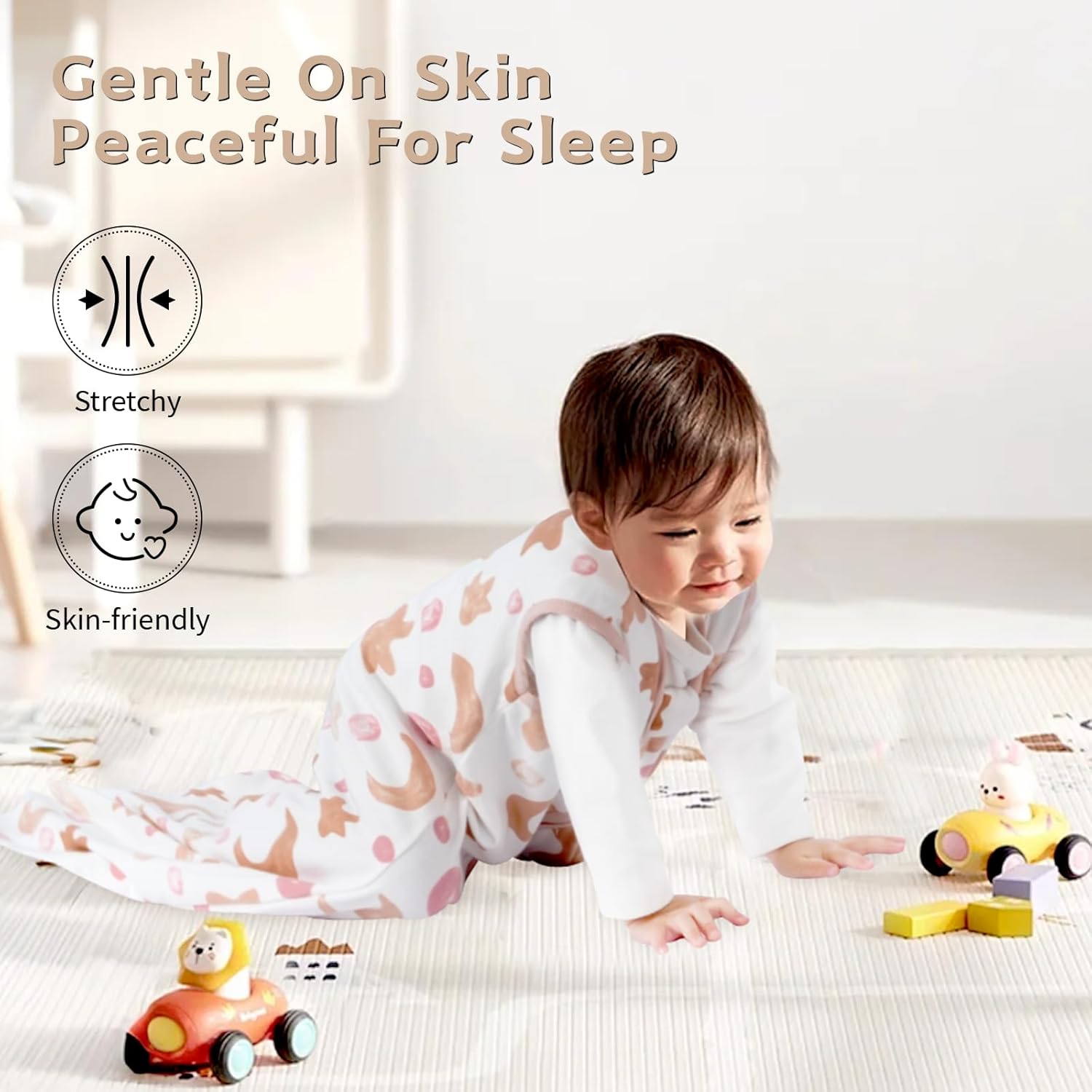 Wrrernsin 0-6 Months Sleep Sack 3 Pack 2-Way Zipper Cotton