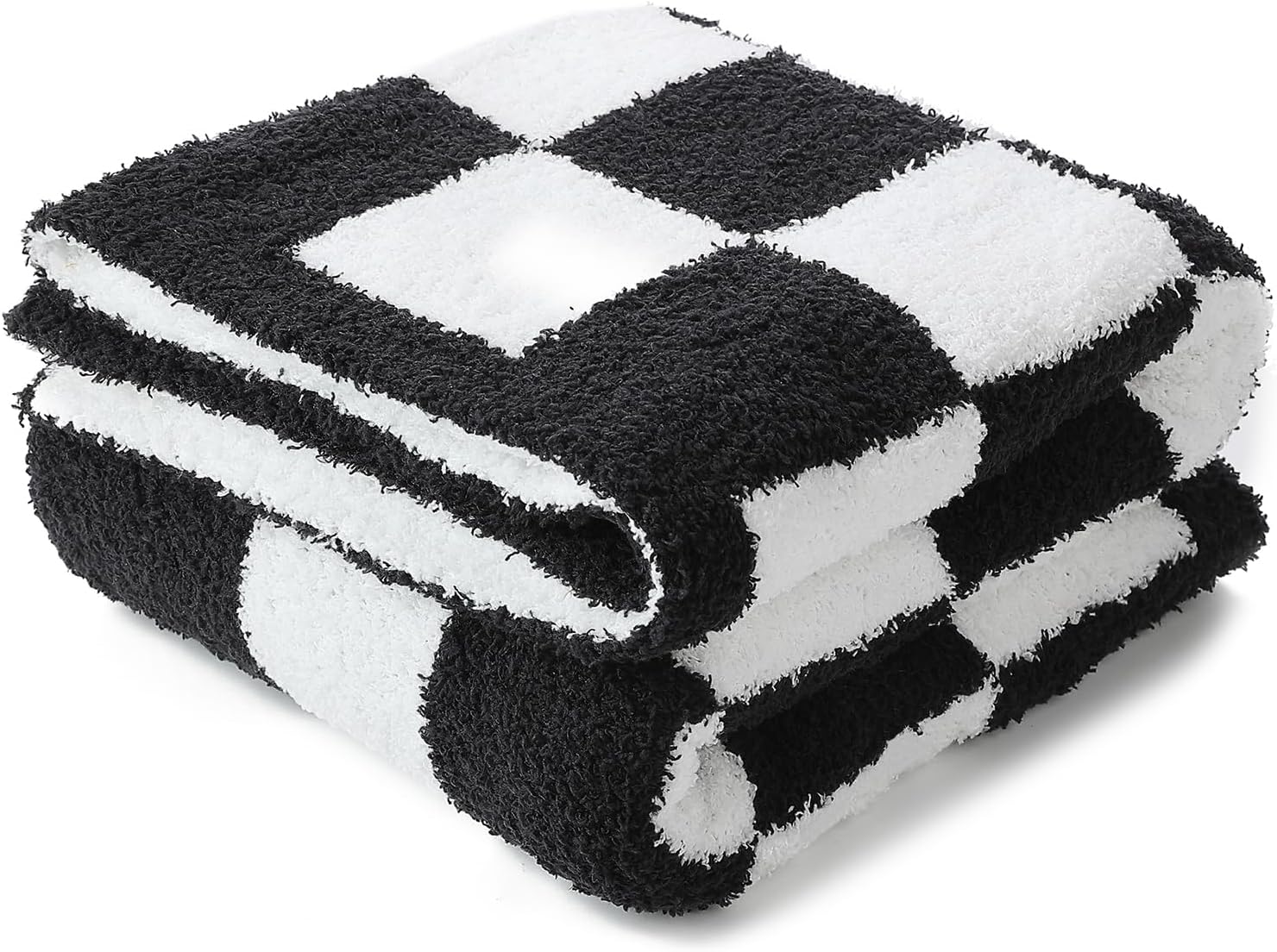 Checkered Microfiber Reversible Blanket - 30x40 Black