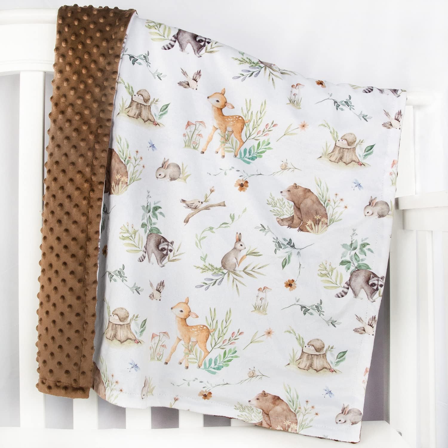HOMRITAR Soft Plush Minky Blanket with Dotted Backing