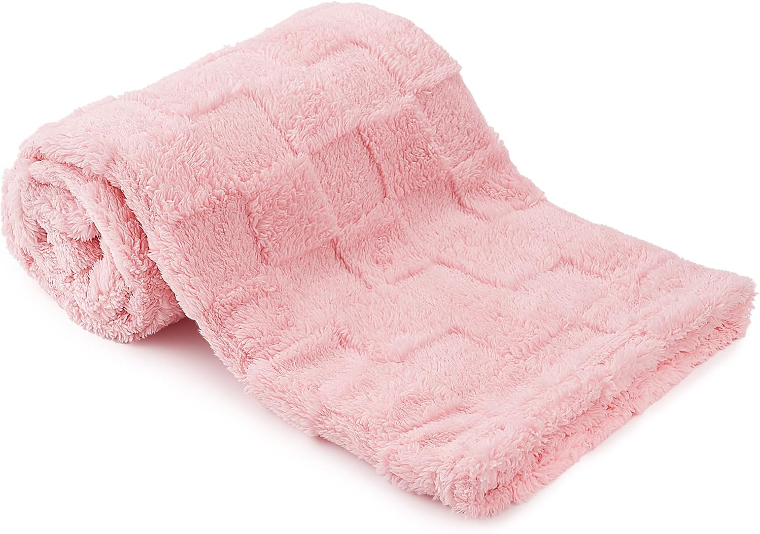 VEIDIA Plush Checkered Baby Blanket 3039 Pink