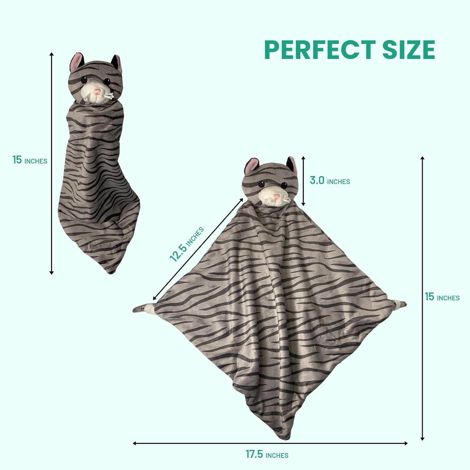 Pepe n Tito 18 Tall Security Blanket with Plush Kitty Cat