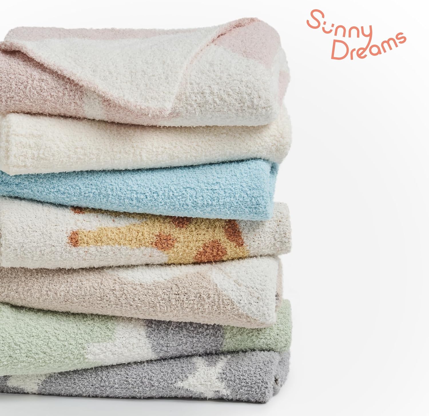 EVERGRACE Soft Plush Baby Blanket with Animal Print