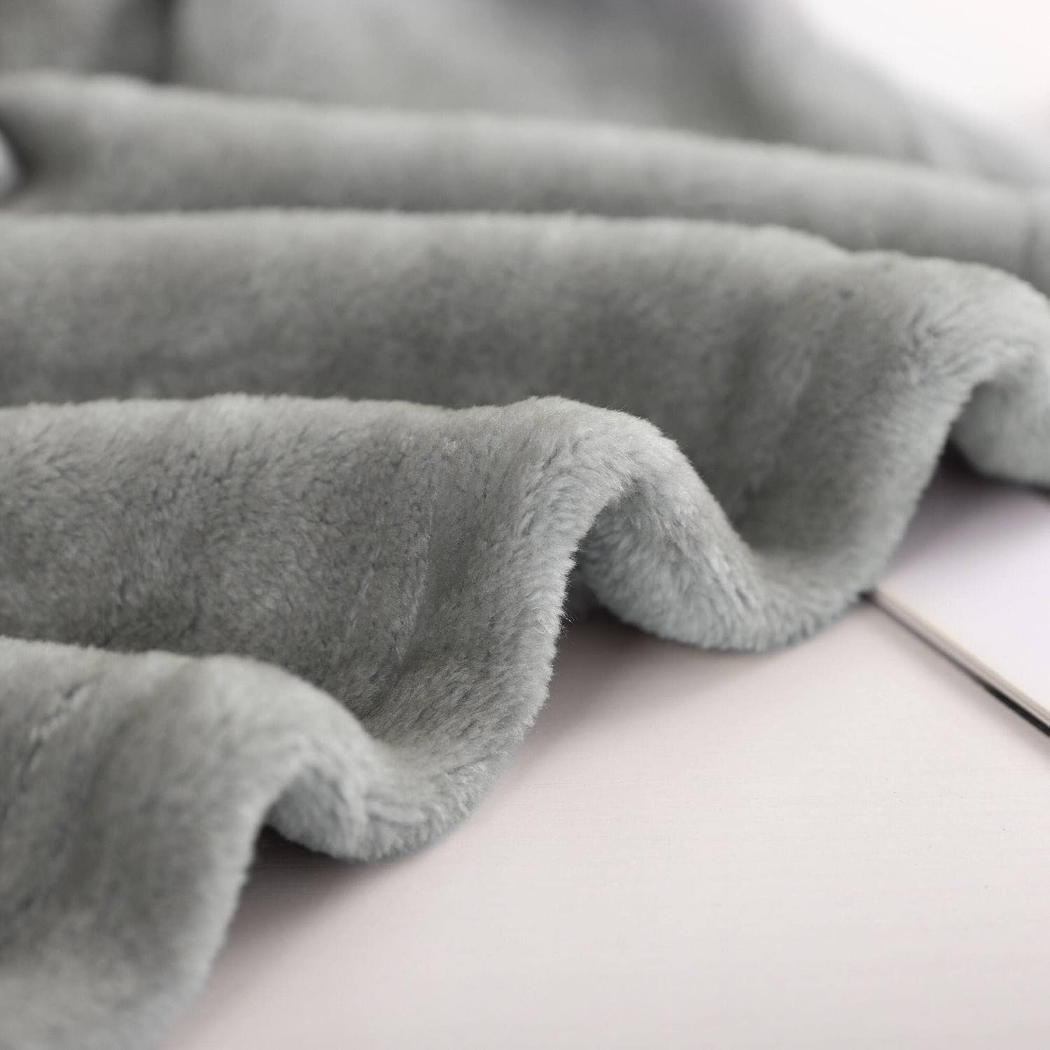 NANPIPER Grey Fuzzy Baby Blanket - 30x40 Inches