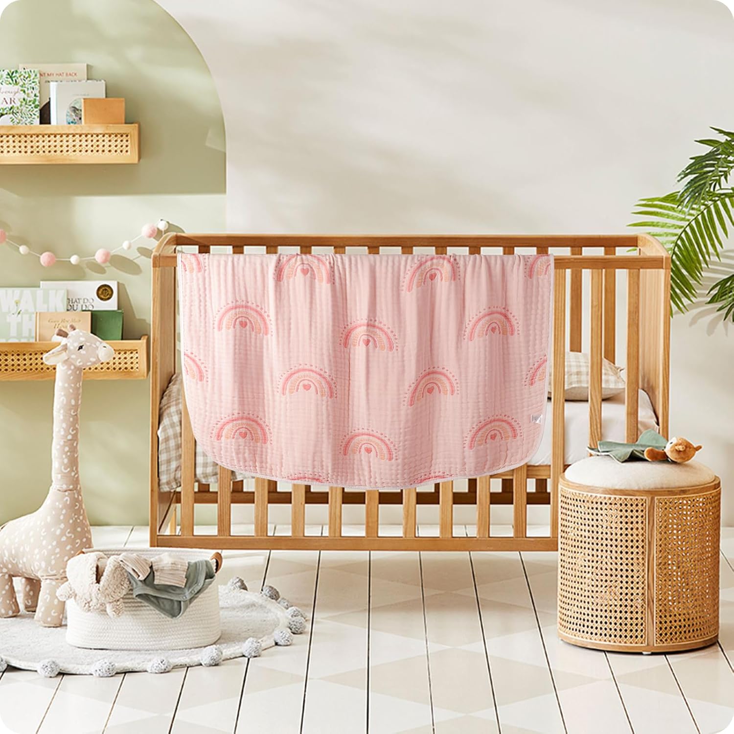 6-Layer Organic Cotton Baby Blanket Reversible Neutral 433x413