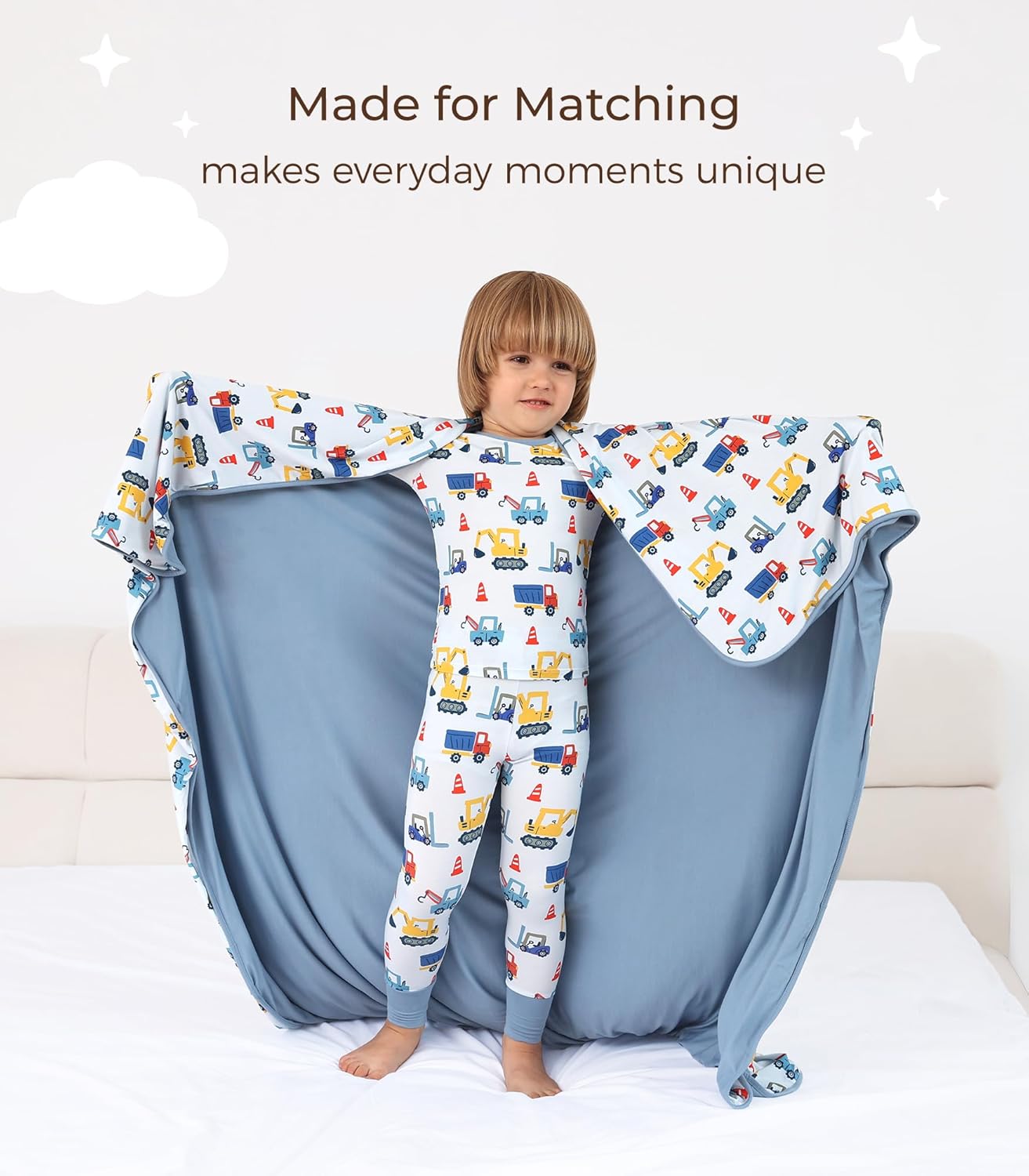 DREAMHALO Bamboo Stretchy Baby Blanket 50 x 50 Blue
