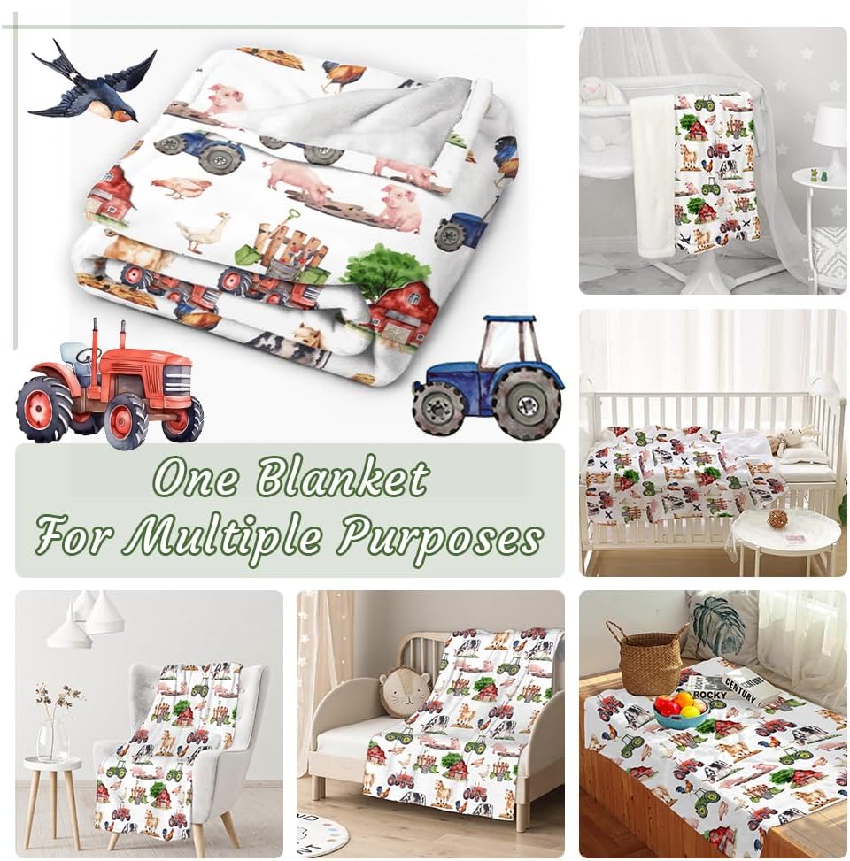 Buyyet Farm Animal Baby Blanket 40x50 for Kids