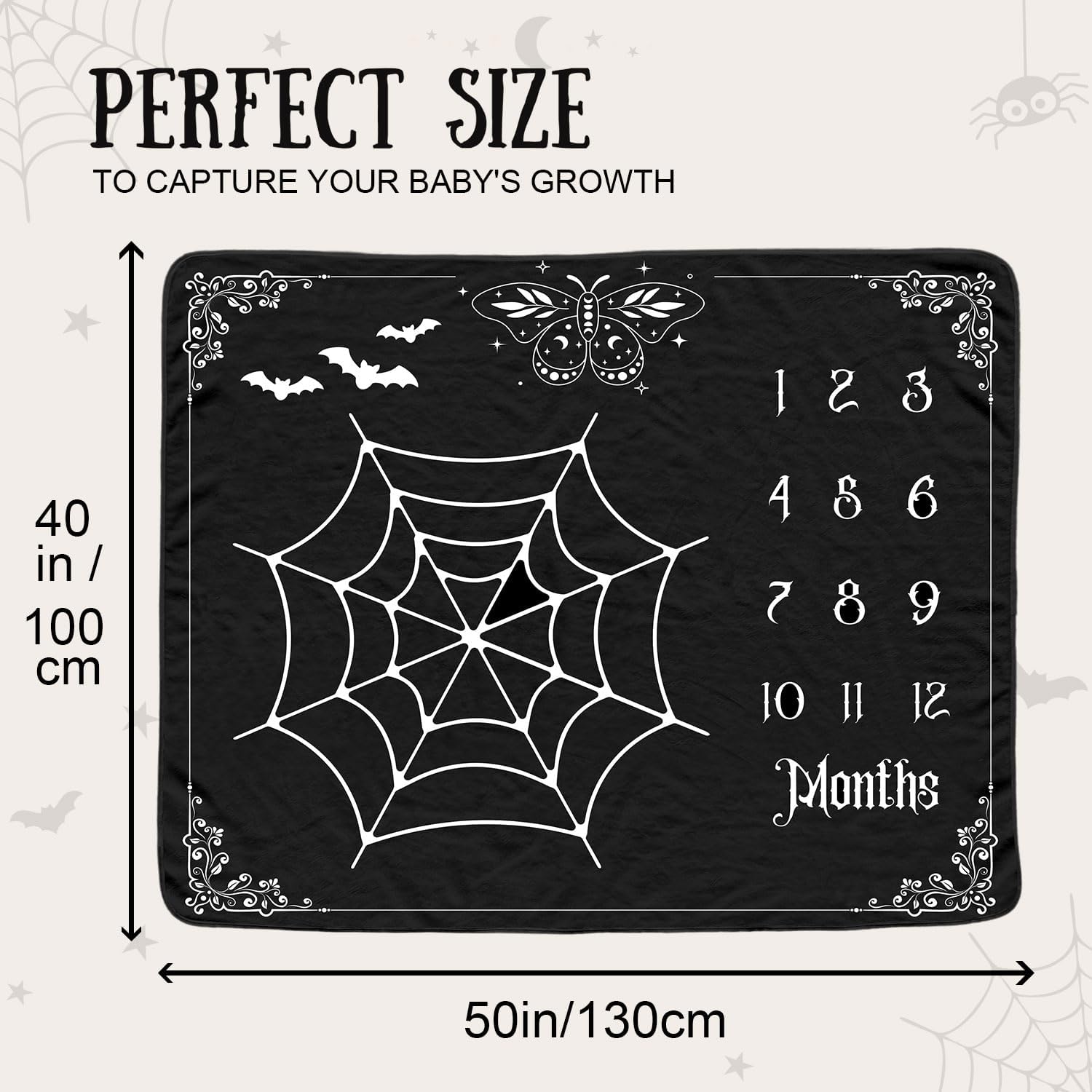 Gothic Baby Monthly Blanket for Boys