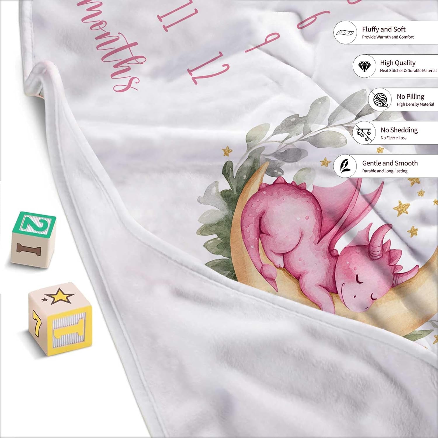 Personalized Baby Milestone Blanket for Girls with Name