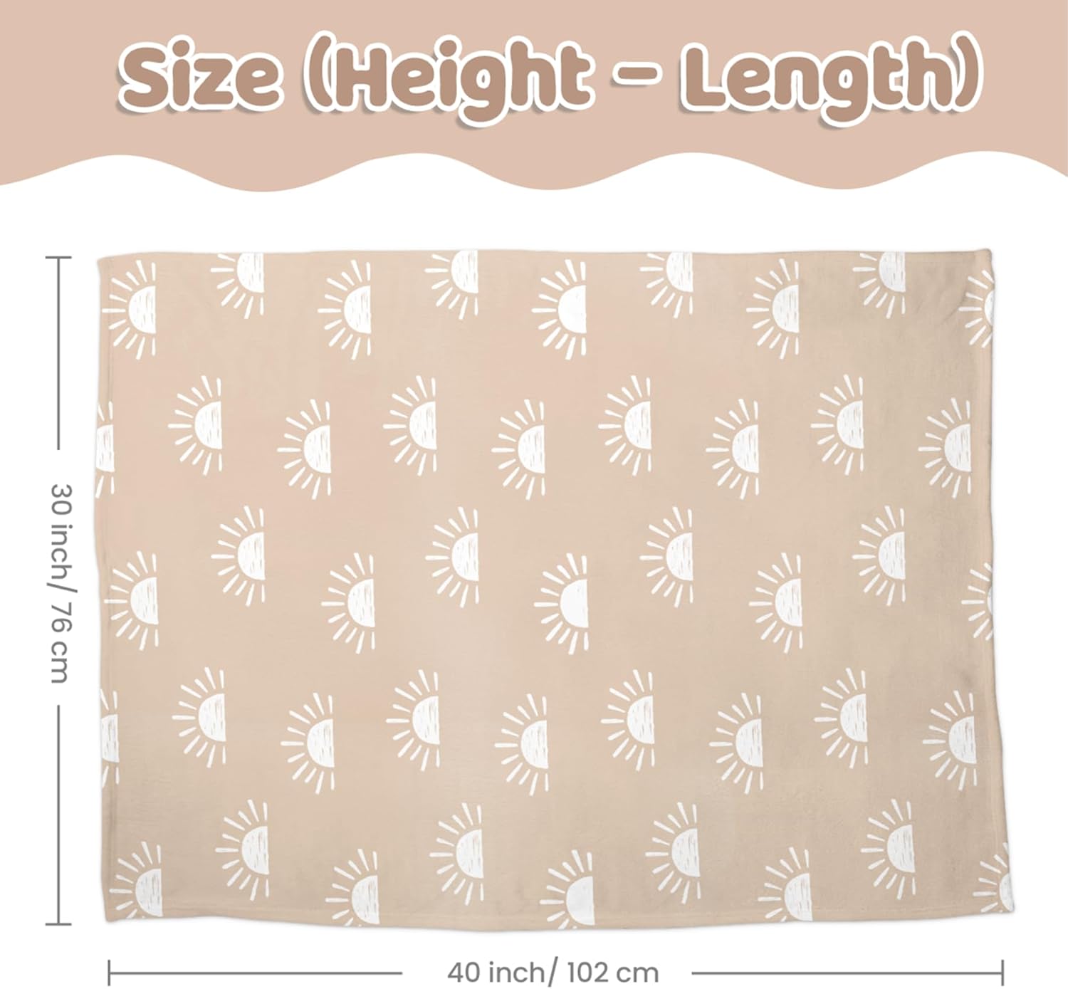 Sun Minky Baby Blanket 30x40 Inches for Newborn and Toddler