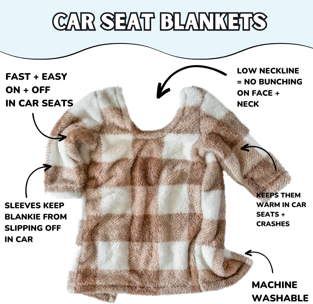 Buckle Me Baby Car Seat Blanket - Cozy Warm Sherpa Cover