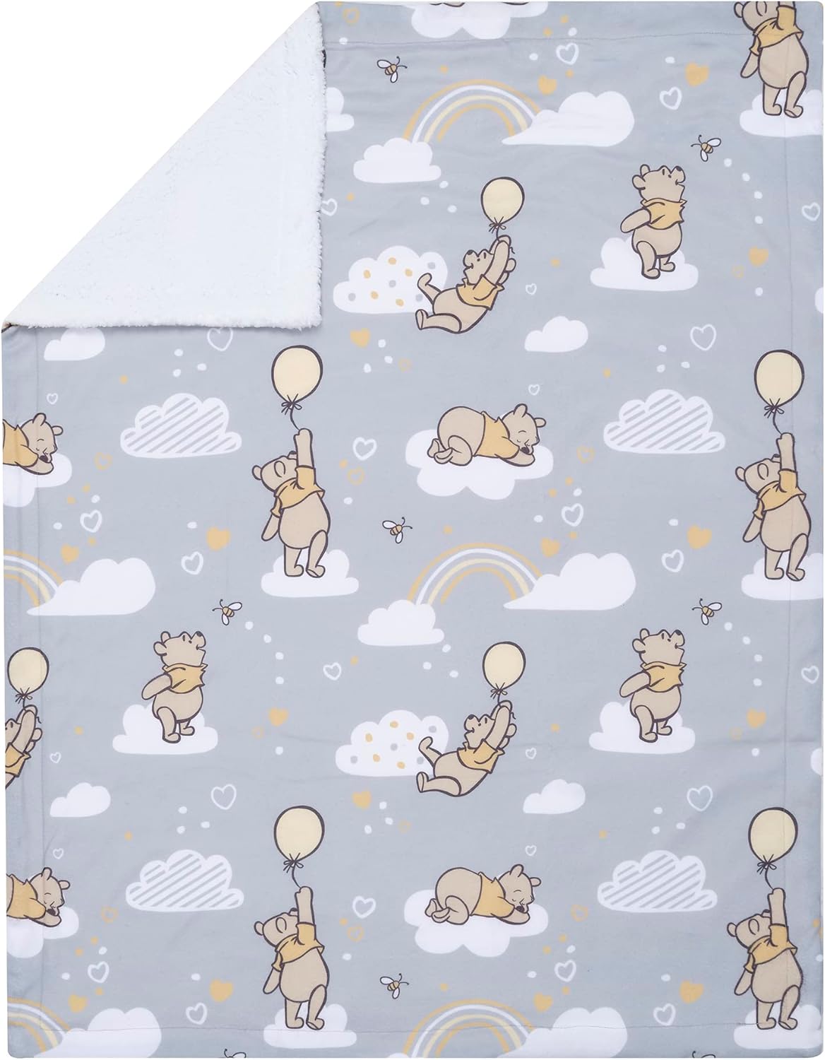Lambs Ivy Hunny Bear Pooh Baby Blanket - Gray