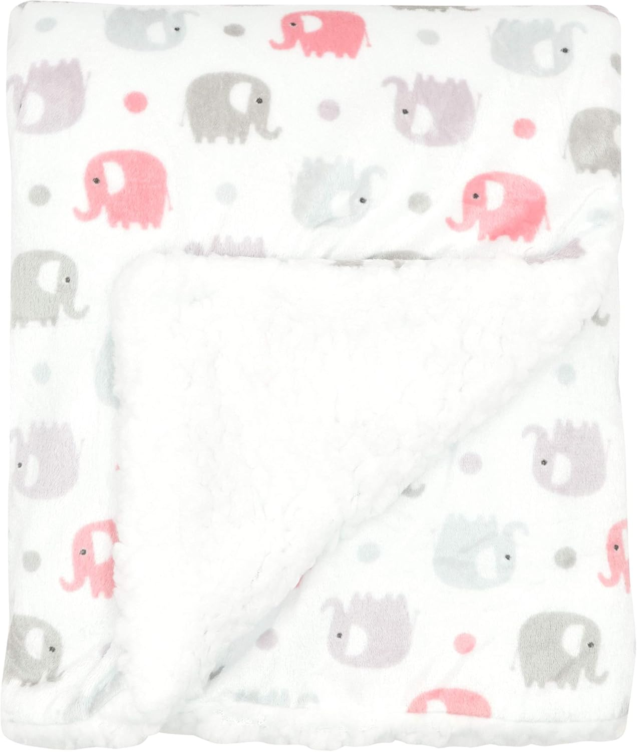 EVERYDAY KIDS Elephant Minky Baby Blanket 30x40