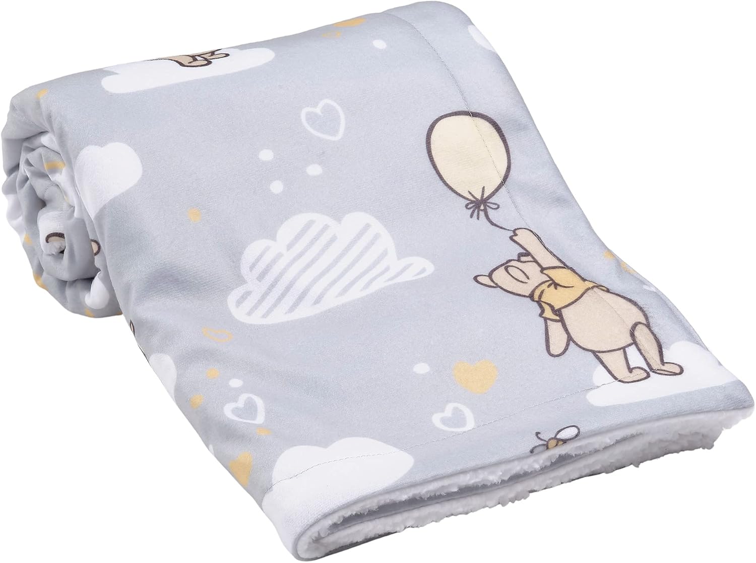Lambs Ivy Hunny Bear Pooh Baby Blanket - Gray