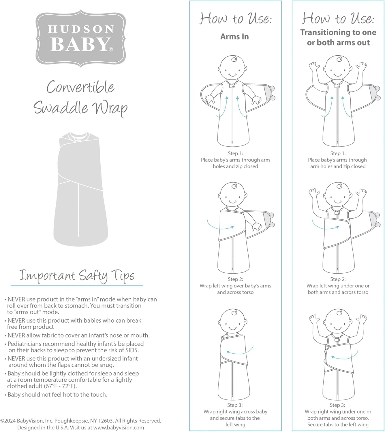 Hudson Baby Unisex Convertible Sleep Sack