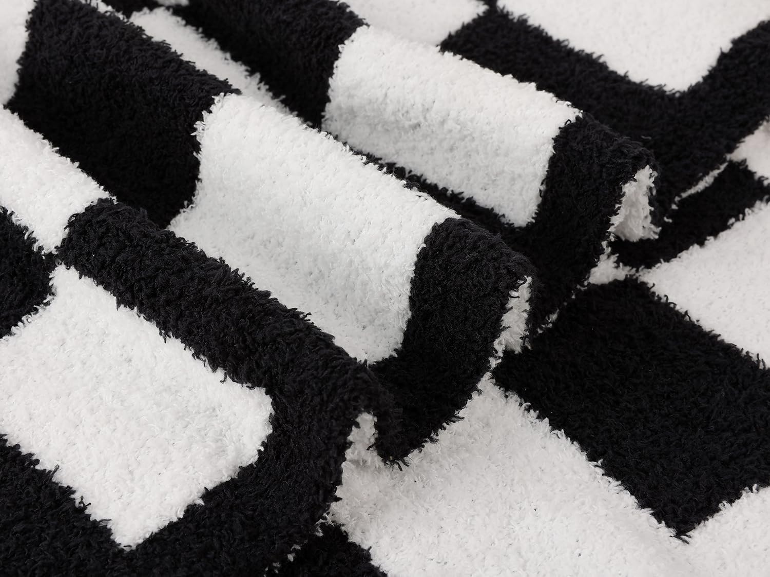 Checkered Microfiber Reversible Blanket - 30x40 Black