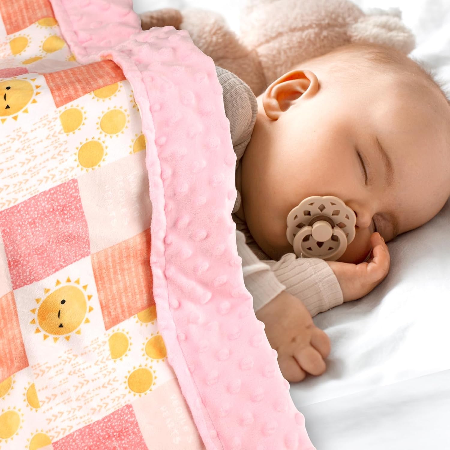 SWESEN Baby Blanket Super Soft Double Layer Mink with Dotted Backing