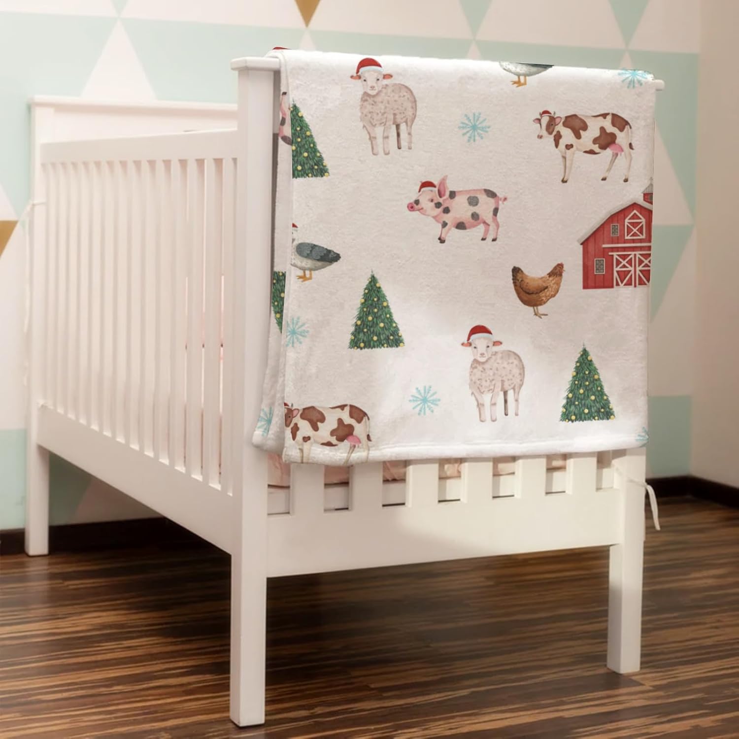 Flannel Farm Animal Baby Blankets for Newborn Toddler